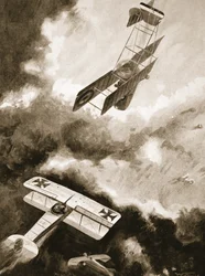 Kapitein Ralph Newton Adams, met Tweede-Luitenant Vernon als waarnemer, en Tweede-Luitenant Dirk Cloete, die zes vijandelijke vliegtuigen aanvallen, waarvan er twee werden neergeschoten en de rest werd verdreven